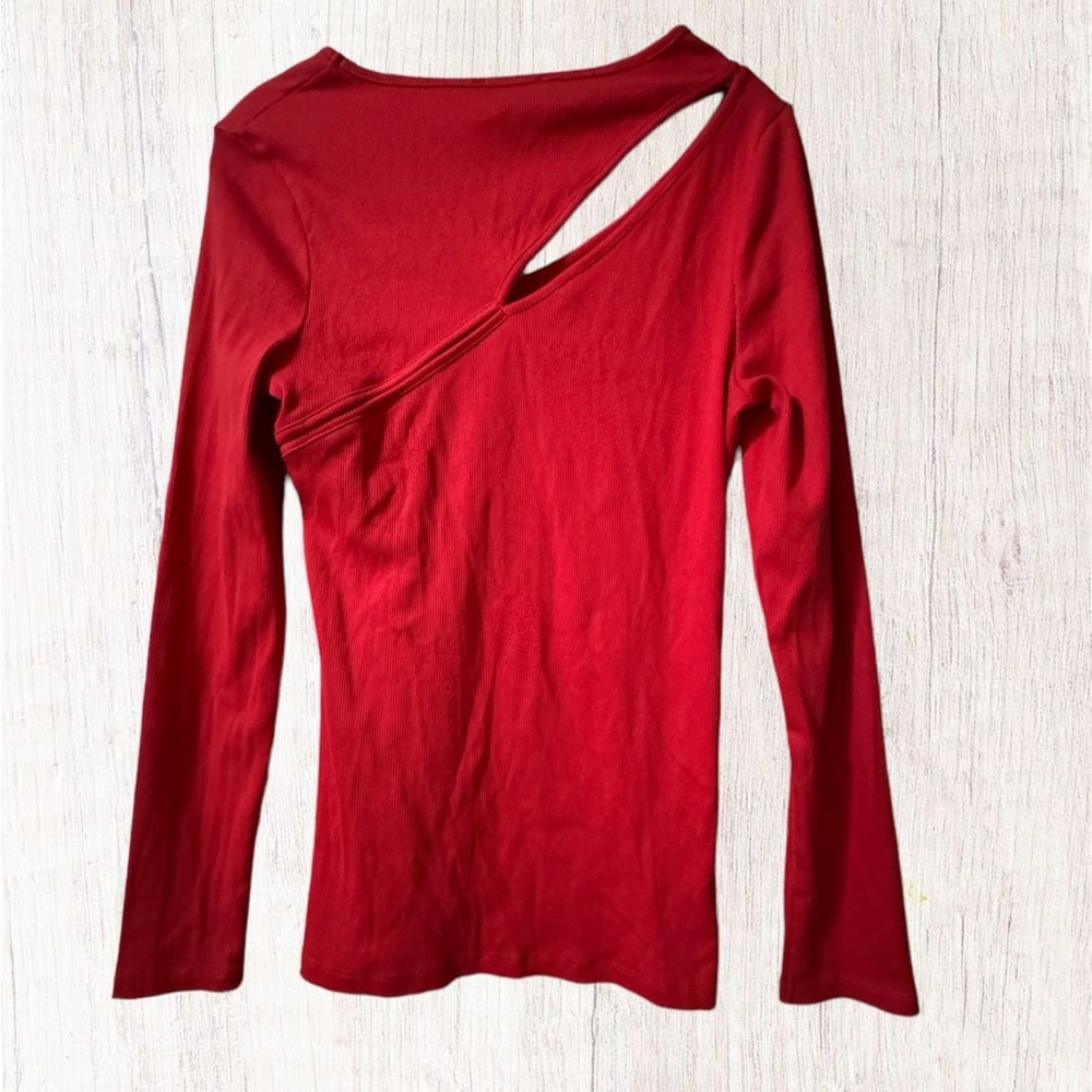 Saint + Sofia Reveal Ribbed Long Sleeve Knit Shirt size 8 US.  Snug fit. - Picture 2 of 7